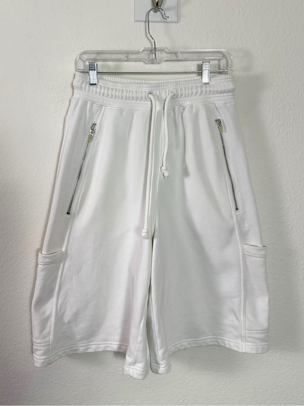 Free People FP Movement Cargo Streetwear Sweat Shorts in White Medium